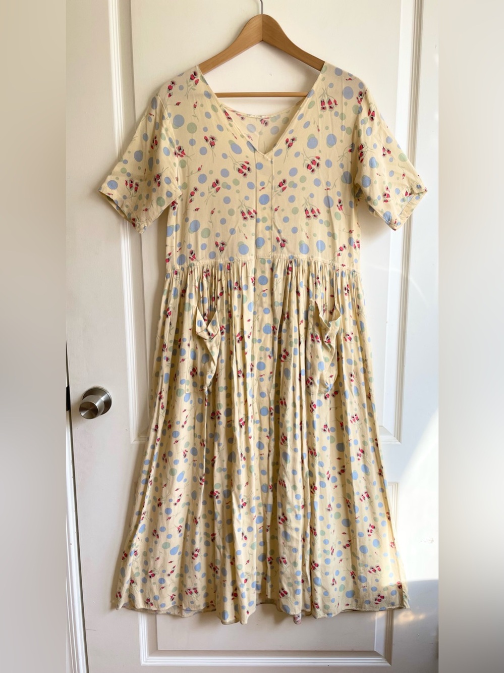 Vintage Marrika Nakk Womens Babydoll Dress Yellow S Western Prairie Shabby Chic